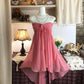Rosa trägerloses Chiffon-Kurzes Homecoming-Kleid Geburtstagspartykleid nv4448