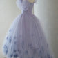 Purple Tulle Short Prom Gown A-Line Evening Gown Homecoming Dress nv2079
