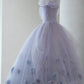 Purple Tulle Short Prom Gown A-Line Evening Gown Homecoming Dress nv2079