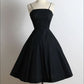 Schwarzes Mini-A-Linien-Abendkleid mit Spaghettiträgern, kurzes Homecoming-Kleid, nv2081