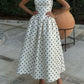 Robe de soirée mi-longue en mousseline de soie à pois blancs, à la mode, robe de soirée d'anniversaire nv5283