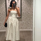 Robe de soirée mi-longue en mousseline de soie à pois blancs, à la mode, robe de soirée d'anniversaire nv5283