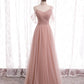 Rosa Mode Elegante Trägerlosen Lange Tüll Ballkleid Abendkleid Party Kleid nv3411