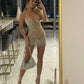 Shiny Sequins Tassel Sexy Bodycon Mini Dress Homecoming Dress Party Dress nv1882