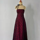 NiceVestidos – Burgunderrotes, Retro-Kleid mit exquisitem Blumenmuster, langes Chiffon-Ballkleid, Heimkehrkleid, Feenkleid, NV5586