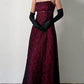 NiceVestidos – Burgunderrotes, Retro-Kleid mit exquisitem Blumenmuster, langes Chiffon-Ballkleid, Heimkehrkleid, Feenkleid, NV5586