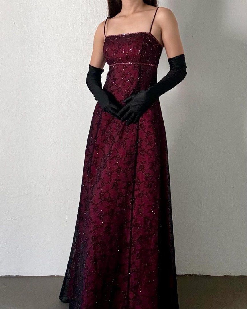 NiceVestidos – Burgunderrotes, Retro-Kleid mit exquisitem Blumenmuster, langes Chiffon-Ballkleid, Heimkehrkleid, Feenkleid, NV5586