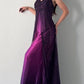 NiceVestidos – Lila, exquisites Blumenmuster, Perlenbesatz, Vintage, langes Chiffon-Ballkleid, Heimkehrkleid, Feenkleid, NV5590