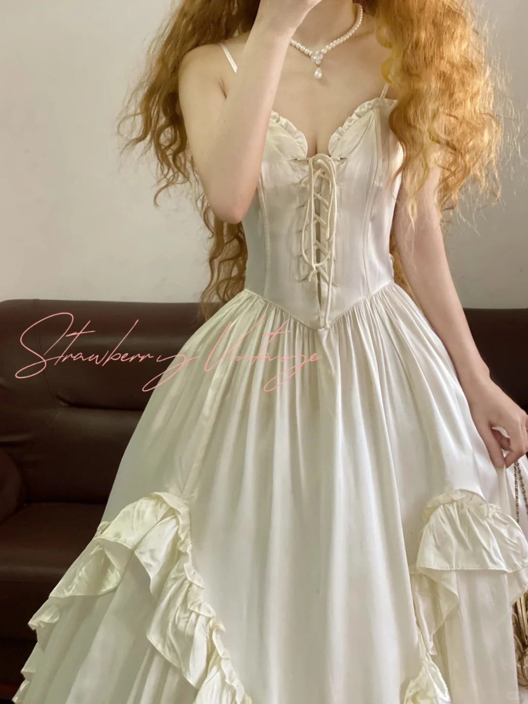 Robe de bal longue en satin blanc, simple, rétro, élégante, princesse, nv5012