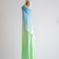Robe de soirée longue en mousseline de soie, simple et élégante, dégradé bleu-vert, robe de soirée, robe de soirée nv3689