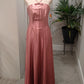Robe de soirée longue en satin rose, simple et élégante, avec nœud papillon, robe de bal, nv3751