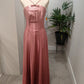 Robe de soirée longue en satin rose, simple et élégante, avec nœud papillon, robe de bal, nv3751