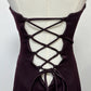 Dark purple retro fashion exquisite beaded long satin floor-length ball gown, evening dress, party dress nv3703
