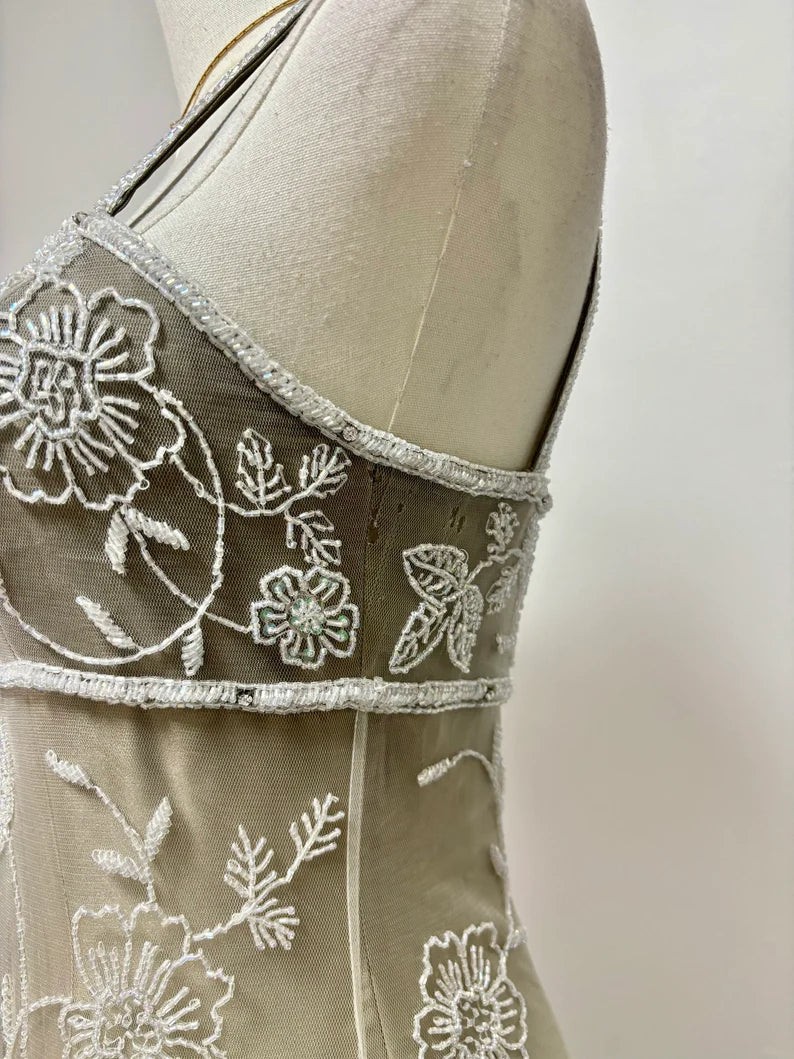 Goldgelbes Retro-Mode-Farbverlauf, exquisites, perlenbesetztes langes Tüll-Ballkleid, Abendkleid, Partykleid nv3701