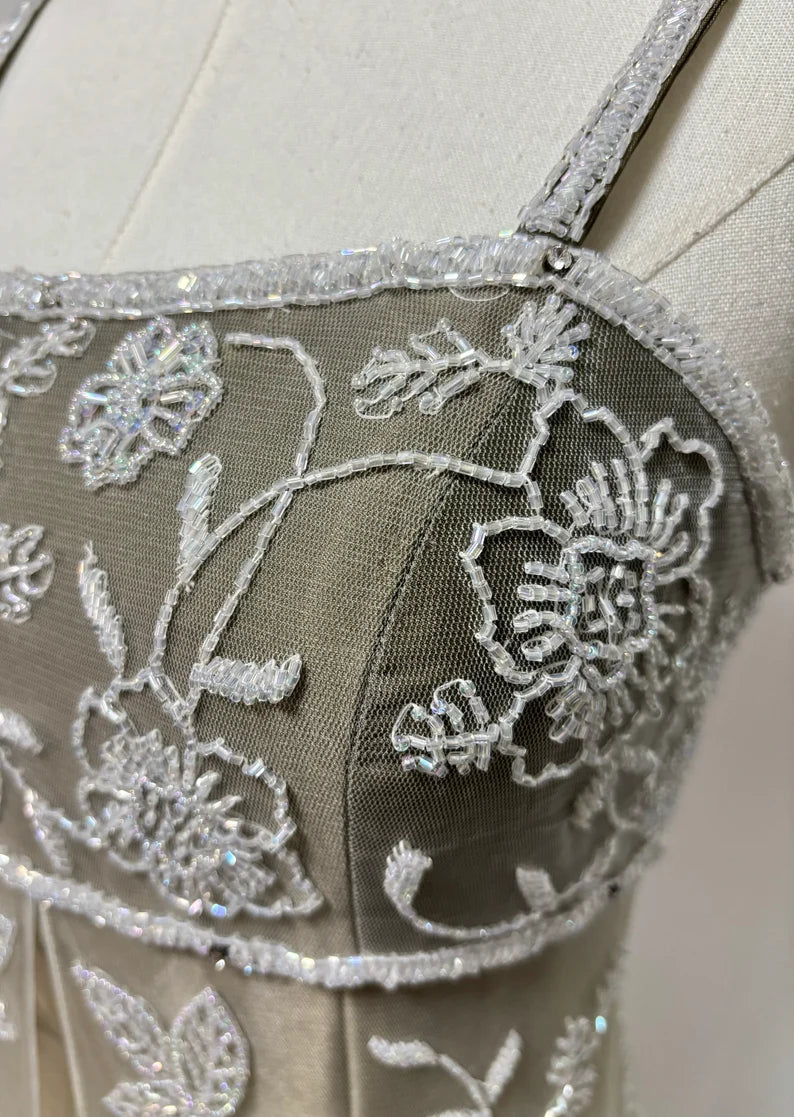 Goldgelbes Retro-Mode-Farbverlauf, exquisites, perlenbesetztes langes Tüll-Ballkleid, Abendkleid, Partykleid nv3701