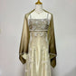 Goldgelbes Retro-Mode-Farbverlauf, exquisites, perlenbesetztes langes Tüll-Ballkleid, Abendkleid, Partykleid nv3701