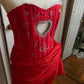 Robe de soirée courte rouge, mignonne et exquise, en dentelle et strass, tenue de fête d'anniversaire, nv3885