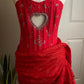 Robe de soirée courte rouge, mignonne et exquise, en dentelle et strass, tenue de fête d'anniversaire, nv3885