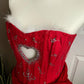 Robe de soirée courte rouge, mignonne et exquise, en dentelle et strass, tenue de fête d'anniversaire, nv3885