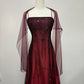 Robe de soirée longue en tulle perlé bordeaux, dégradé de mode rétro, exquise, robe de bal, robe de soirée nv3702