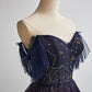 Robe de bal longue en tulle dégradé violet, belle robe de soirée trapèze nv1541