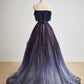 Robe de bal longue en tulle dégradé violet, belle robe de soirée trapèze nv1541