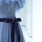Strapless Tulle Blue Floor Length Prom Dress, A-Line Blue Evening Party Dress nv1427