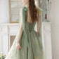 Schönes High Low Spitzen-Partykleid, grünes kurzes Tüll-Ballkleid, grünes Homecoming-Kleid nv1639