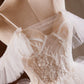 Kurzes Ballkleid in A-Linie und Tülllagen, Partykleid mit Spaghettiträgern in Hellchampagner nv1417