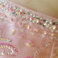 Pink Gorgeous Shiny Elegant Exquisite Beaded Long Satin Ball Gown Evening Dress Party Dress nv3675