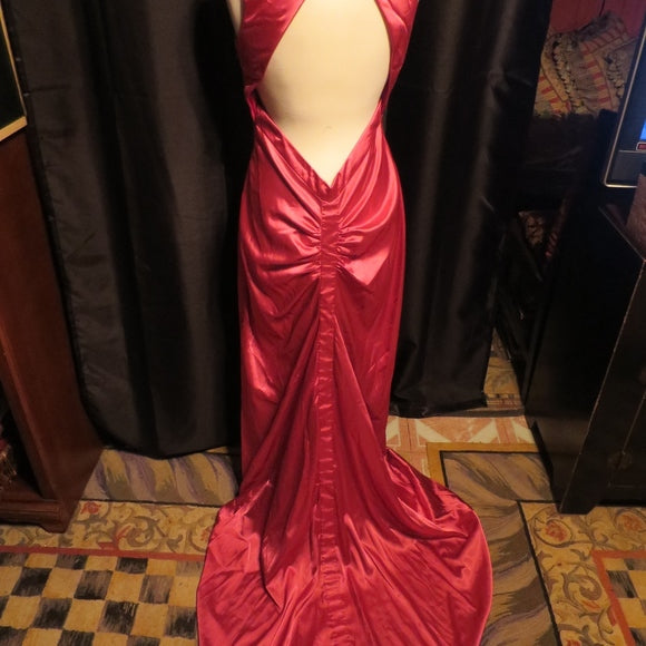 Robe de soirée élégante rose à bretelles, longue, dos nu, en satin, longueur au sol, traîne, robe de bal formelle, robe de soirée, nv3660