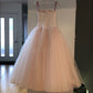 Robe de soirée longue en tulle rose, mignonne et tendance, coupe trapèze, bretelles spaghetti, perles exquises, robe de bal formelle, robe de soirée, robe de retour, nv3685