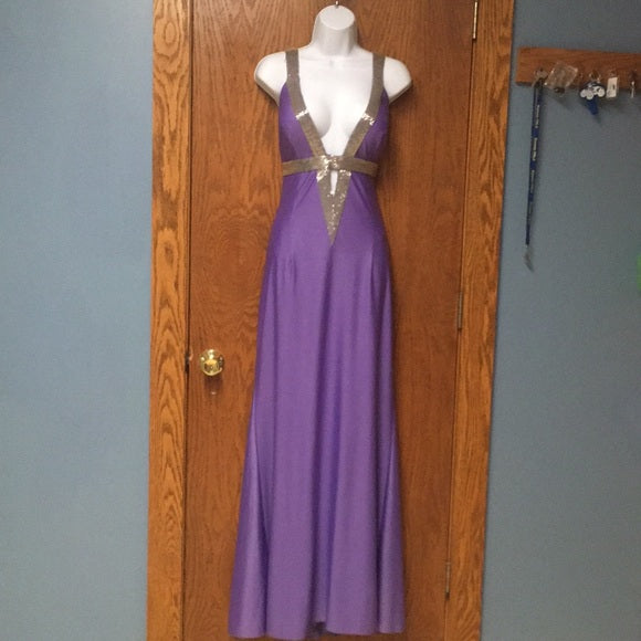 Robe de soirée longue en satin violet, élégante, col en V, bretelles croisées, style vintage, nv3710