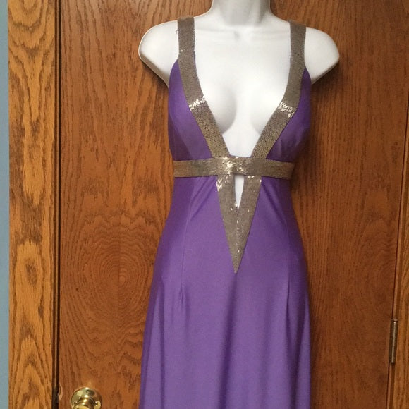 Robe de soirée longue en satin violet, élégante, col en V, bretelles croisées, style vintage, nv3710