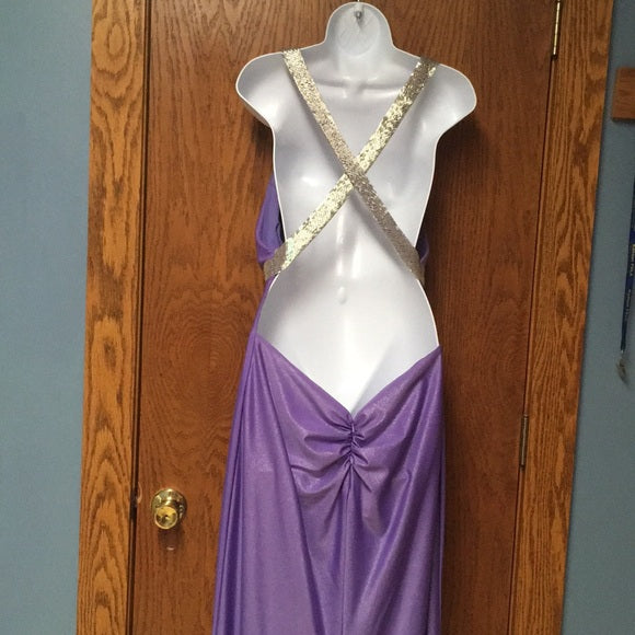 Robe de soirée longue en satin violet, élégante, col en V, bretelles croisées, style vintage, nv3710