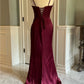 Burgund elegante mode neuankömmling exquisite korsett lange satin bodenlangen sexy schlitz ballkleid abendkleid partykleid nv3647