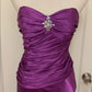 Robe de soirée longue en satin violet, style vintage, simple et formelle, nv3622