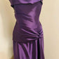 Robe de soirée longue en satin violet, élégante et vintage, nv3570