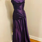Robe de soirée longue en satin violet, élégante et vintage, nv3570