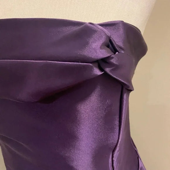 Robe de soirée longue en satin violet, élégante et vintage, nv3570