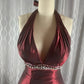 Burgunderrotes, elegantes, exquisites, perlenbesetztes, trägerloses A-Linien-Kleid aus Satin, formelles Ballkleid, Abendkleid, Partykleid nv3687