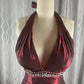 Burgunderrotes, elegantes, exquisites, perlenbesetztes, trägerloses A-Linien-Kleid aus Satin, formelles Ballkleid, Abendkleid, Partykleid nv3687