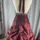 Burgunderrotes, elegantes, exquisites, perlenbesetztes, trägerloses A-Linien-Kleid aus Satin, formelles Ballkleid, Abendkleid, Partykleid nv3687