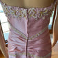 Robe de soirée longue en taffetas rose, magnifique et exquise, ornée de perles, nv3659