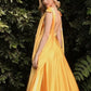 Robe de soirée longue en satin rose/jaune, élégante, épaules dénudées, sans manches, coupe trapèze, robe de bal, robe d'anniversaire, robe de bal, robe de remise de diplôme, robe de demoiselle d'honneur, nv4006