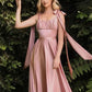 Robe de soirée longue en satin rose/jaune, élégante, épaules dénudées, sans manches, coupe trapèze, robe de bal, robe d'anniversaire, robe de bal, robe de remise de diplôme, robe de demoiselle d'honneur, nv4006