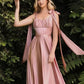 Robe de soirée longue en satin rose/jaune, élégante, épaules dénudées, sans manches, coupe trapèze, robe de bal, robe d'anniversaire, robe de bal, robe de remise de diplôme, robe de demoiselle d'honneur, nv4006