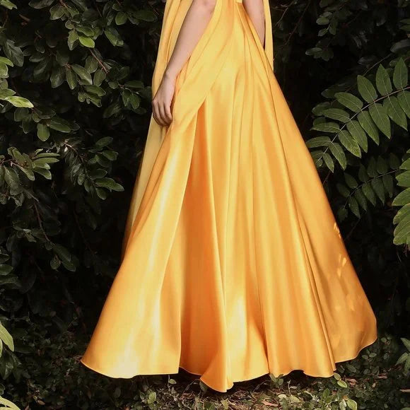 Robe de soirée longue en satin rose/jaune, élégante, épaules dénudées, sans manches, coupe trapèze, robe de bal, robe d'anniversaire, robe de bal, robe de remise de diplôme, robe de demoiselle d'honneur, nv4006