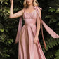 Robe de soirée longue en satin rose/jaune, élégante, épaules dénudées, sans manches, coupe trapèze, robe de bal, robe d'anniversaire, robe de bal, robe de remise de diplôme, robe de demoiselle d'honneur, nv4006