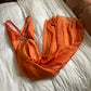 Orange Fashion Elegant Off Shoulder Exquisite Strap Long Satin Formal Ballkleid Abendkleid Partykleid nv3651